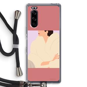 CaseCompany Cosy: Sony Xperia 5 Transparant Hoesje met koord