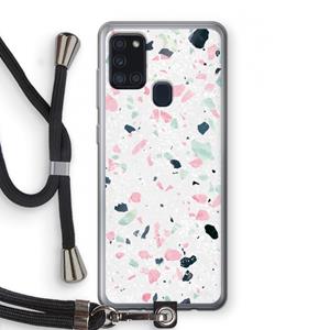 CaseCompany Terrazzo N°3: Samsung Galaxy A21s Transparant Hoesje met koord