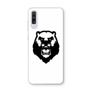 CaseCompany Angry Bear (white): Samsung Galaxy A70 Transparant Hoesje