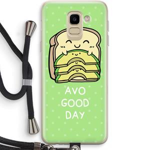 CaseCompany Avo Good Day: Samsung Galaxy J6 (2018) Transparant Hoesje met koord