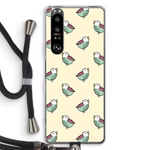 CaseCompany Vogeltjes: Sony Xperia 1 III Transparant Hoesje met koord