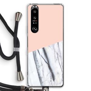 CaseCompany A touch of peach: Sony Xperia 1 III Transparant Hoesje met koord