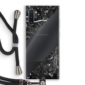 CaseCompany Zwart marmer: Samsung Galaxy Note 10 Plus Transparant Hoesje met koord