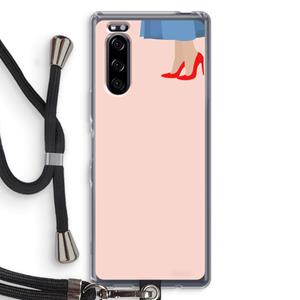 CaseCompany High heels: Sony Xperia 5 Transparant Hoesje met koord