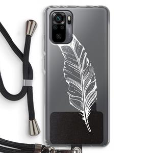 CaseCompany Pluim: Xiaomi Redmi Note 10 Pro Transparant Hoesje met koord