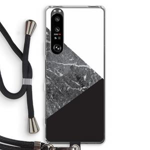 CaseCompany Combinatie marmer: Sony Xperia 1 III Transparant Hoesje met koord