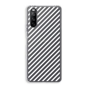 CaseCompany Strepen zwart-wit: Sony Xperia 10 III Transparant Hoesje