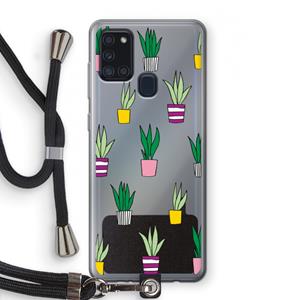 CaseCompany Sanseveria: Samsung Galaxy A21s Transparant Hoesje met koord