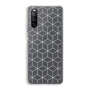 CaseCompany Zwart-witte kubussen: Sony Xperia 10 III Transparant Hoesje