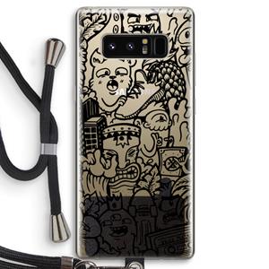 CaseCompany Vexx Black Mixtape: Samsung Galaxy Note 8 Transparant Hoesje met koord