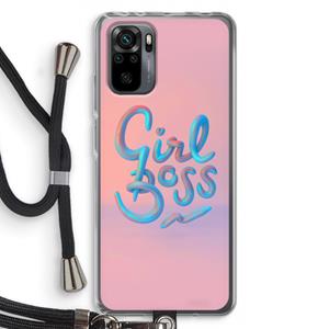 CaseCompany Girl boss: Xiaomi Redmi Note 10 Pro Transparant Hoesje met koord