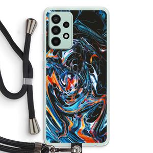 CaseCompany Black Unicorn: Samsung Galaxy A52s 5G Transparant Hoesje met koord