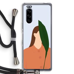 CaseCompany Leaf: Sony Xperia 5 Transparant Hoesje met koord