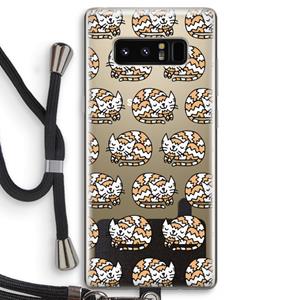 CaseCompany Slapende poes: Samsung Galaxy Note 8 Transparant Hoesje met koord