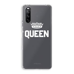 CaseCompany Queen zwart: Sony Xperia 10 III Transparant Hoesje