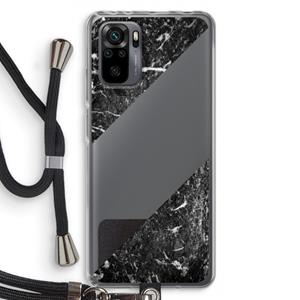 CaseCompany Zwart marmer: Xiaomi Redmi Note 10 Pro Transparant Hoesje met koord