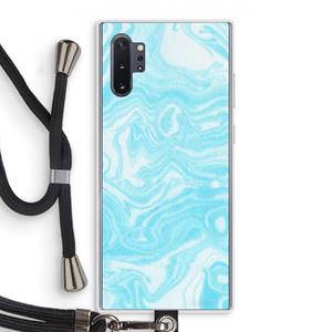 CaseCompany Waterverf blauw: Samsung Galaxy Note 10 Plus Transparant Hoesje met koord