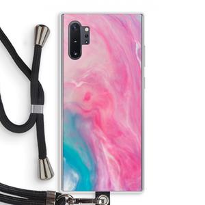 CaseCompany Roze explosie: Samsung Galaxy Note 10 Plus Transparant Hoesje met koord