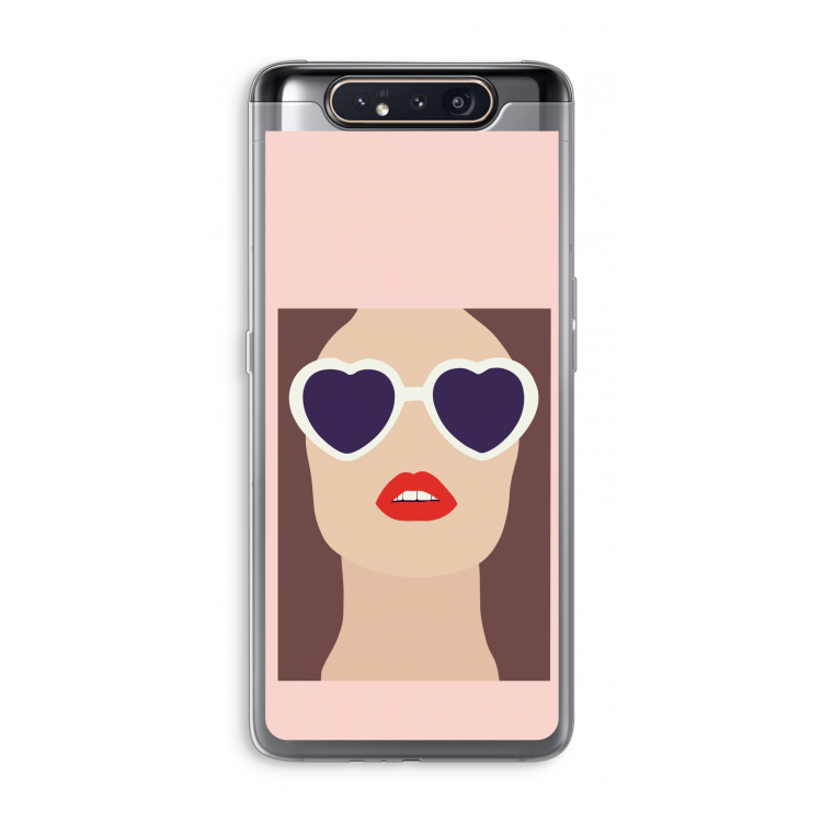 CaseCompany Red lips: Samsung Galaxy A80 Transparant Hoesje