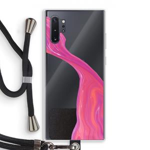 CaseCompany Paarse stroom: Samsung Galaxy Note 10 Plus Transparant Hoesje met koord