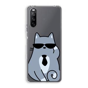 CaseCompany Cool cat: Sony Xperia 10 III Transparant Hoesje