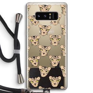 CaseCompany Tijger: Samsung Galaxy Note 8 Transparant Hoesje met koord