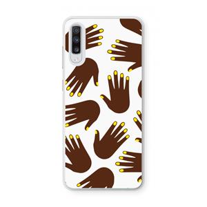 CaseCompany Hands dark: Samsung Galaxy A70 Transparant Hoesje