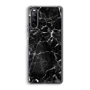 CaseCompany Zwart Marmer 2: Sony Xperia 10 III Transparant Hoesje