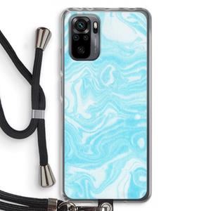 CaseCompany Waterverf blauw: Xiaomi Redmi Note 10 Pro Transparant Hoesje met koord
