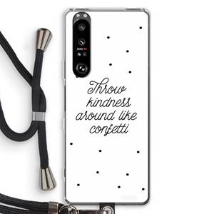CaseCompany Confetti: Sony Xperia 1 III Transparant Hoesje met koord