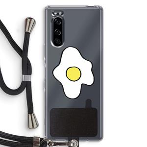 CaseCompany Spiegelei: Sony Xperia 5 Transparant Hoesje met koord
