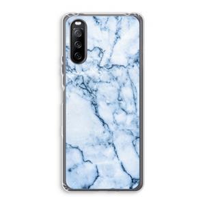CaseCompany Blauw marmer: Sony Xperia 10 III Transparant Hoesje
