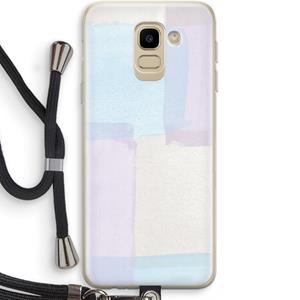 CaseCompany Square pastel: Samsung Galaxy J6 (2018) Transparant Hoesje met koord