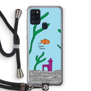 CaseCompany Aquarium: Samsung Galaxy A21s Transparant Hoesje met koord