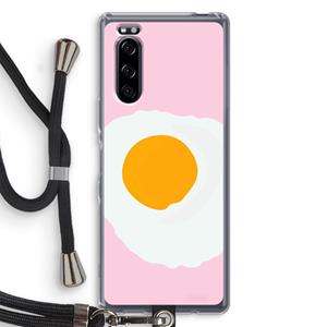 CaseCompany Sunny side up: Sony Xperia 5 Transparant Hoesje met koord