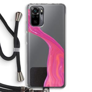 CaseCompany Paarse stroom: Xiaomi Redmi Note 10 Pro Transparant Hoesje met koord
