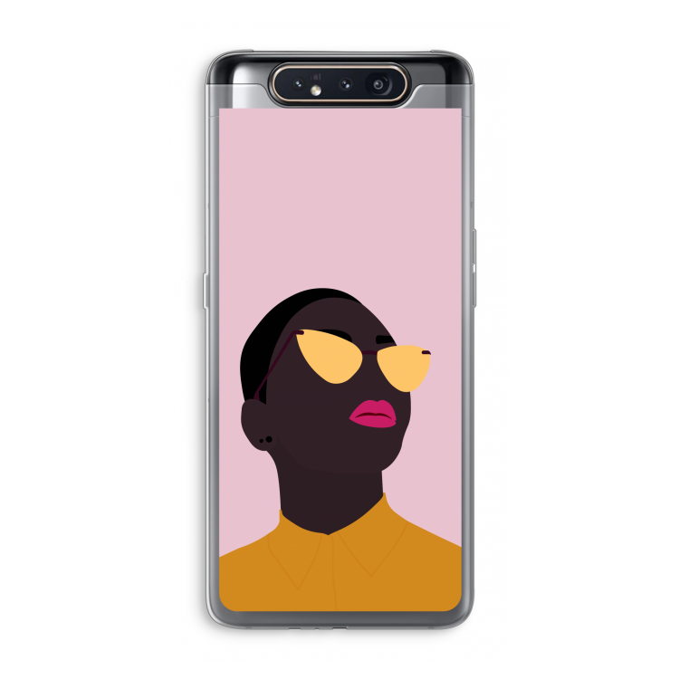 CaseCompany Yellow glasses: Samsung Galaxy A80 Transparant Hoesje