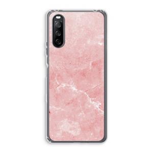CaseCompany Roze marmer: Sony Xperia 10 III Transparant Hoesje
