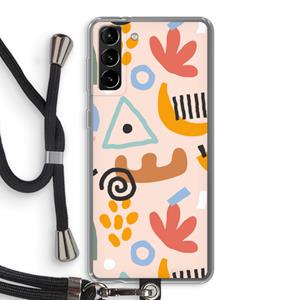 CaseCompany Abstract: Samsung Galaxy S21 Plus Transparant Hoesje met koord