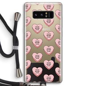 CaseCompany Chicks before dicks: Samsung Galaxy Note 8 Transparant Hoesje met koord
