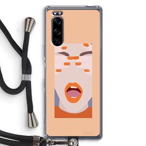 CaseCompany Surprise: Sony Xperia 5 Transparant Hoesje met koord