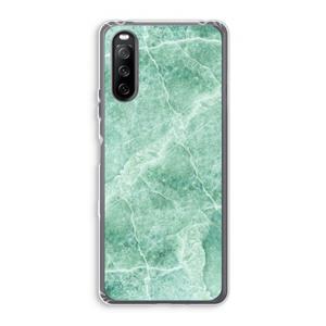 CaseCompany Groen marmer: Sony Xperia 10 III Transparant Hoesje