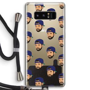 CaseCompany Drake Away: Samsung Galaxy Note 8 Transparant Hoesje met koord