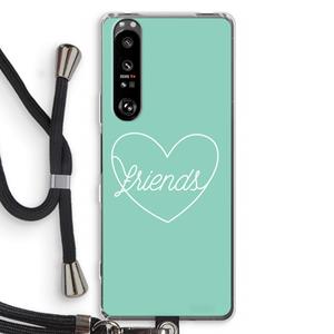 CaseCompany Friends heart pastel: Sony Xperia 1 III Transparant Hoesje met koord