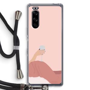 CaseCompany Wine: Sony Xperia 5 Transparant Hoesje met koord