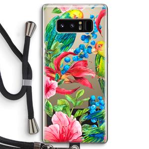 CaseCompany Papegaaien: Samsung Galaxy Note 8 Transparant Hoesje met koord