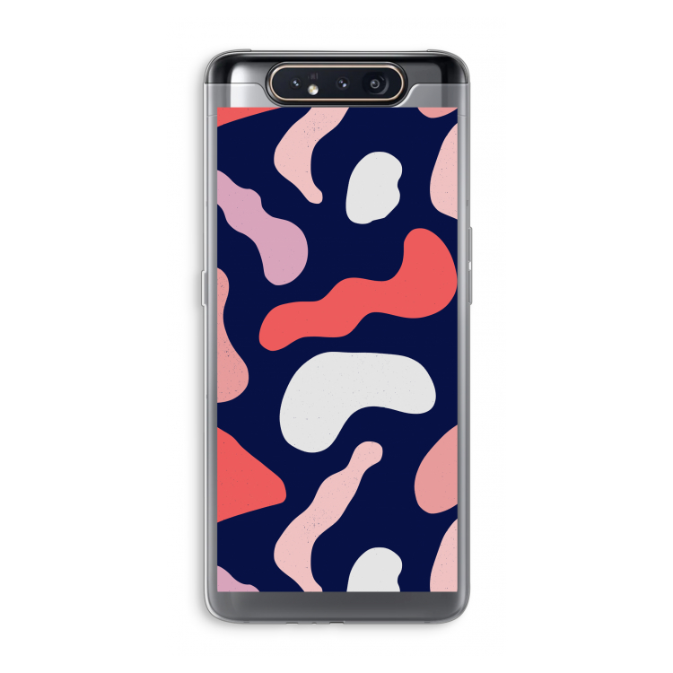 CaseCompany Memphis Shapes Pink: Samsung Galaxy A80 Transparant Hoesje