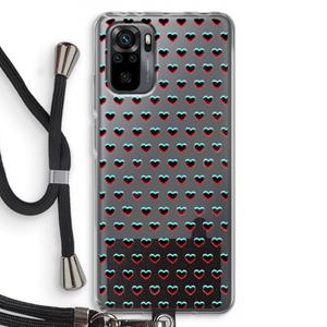 CaseCompany Hartjes: Xiaomi Redmi Note 10 Pro Transparant Hoesje met koord