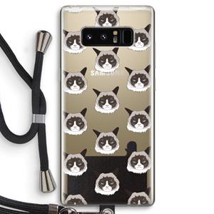 CaseCompany It's a Purrr Case: Samsung Galaxy Note 8 Transparant Hoesje met koord