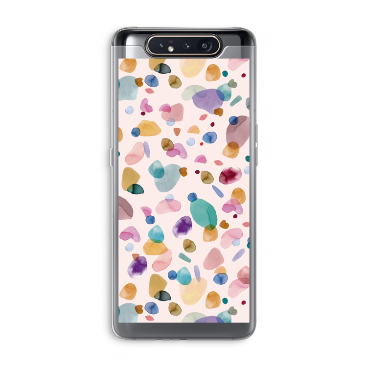 CaseCompany Terrazzo Memphis Pink: Samsung Galaxy A80 Transparant Hoesje